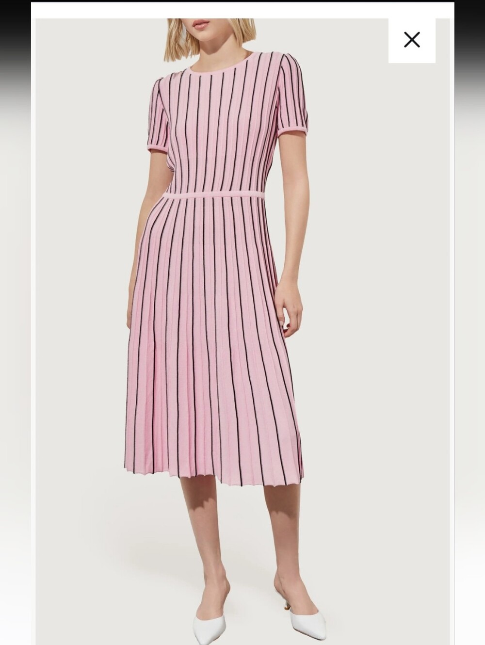Short Sleeve Fit & Flare DressMing Wang Size S